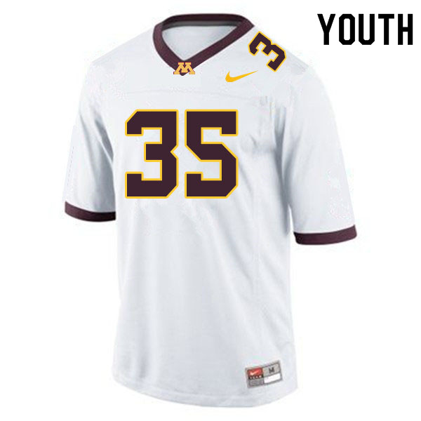 Youth #35 Danny Anderson Minnesota Golden Gophers College Football Jerseys Sale-White - Click Image to Close